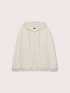 Open cardigan with hood and cable knit image number 4