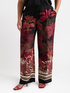Pantaloni stampa foliage burgundy image number 2