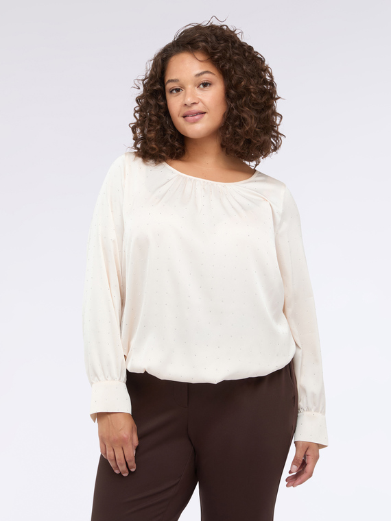 Blusa in raso tempestata di punti luce | Fiorella Rubino