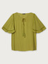 Bluse aus Creponne mit Lochmusterbordüren image number 3