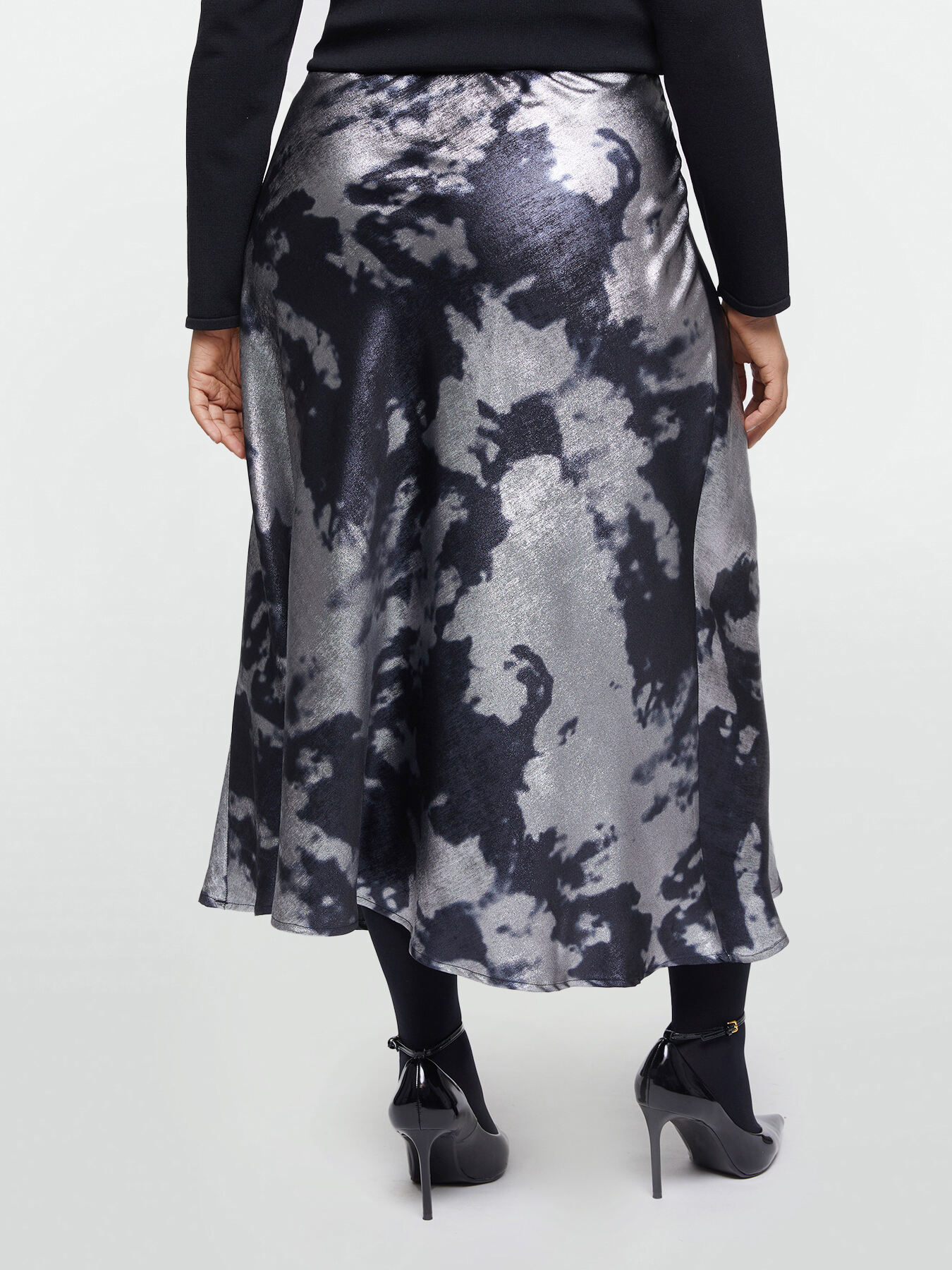 Satin printed midiskirt image number 3