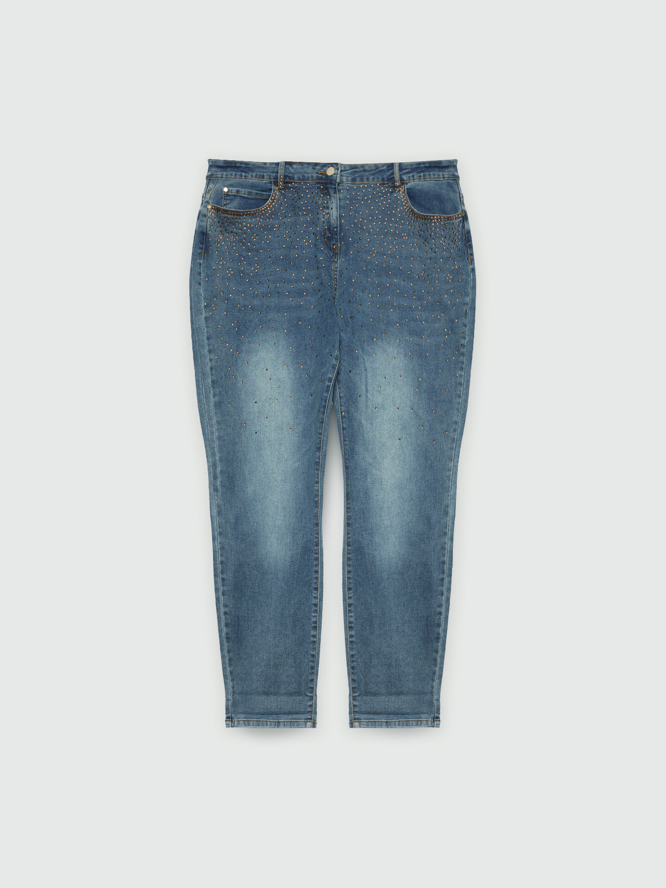 Girl fit slim jeans with rhinestones image number 4