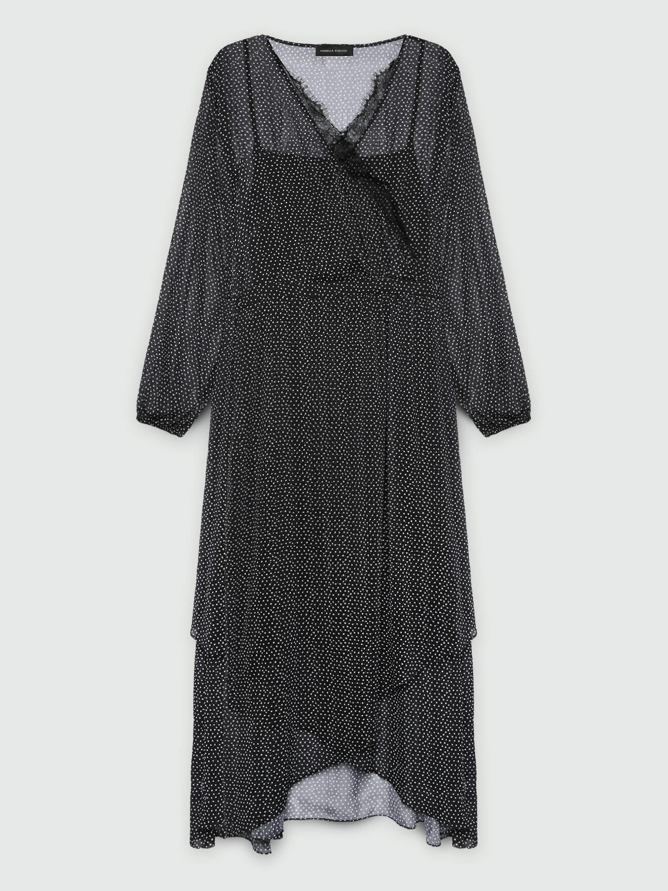Gepunktetes Kleid mit &Uuml;berkreuzung vorne image number 4