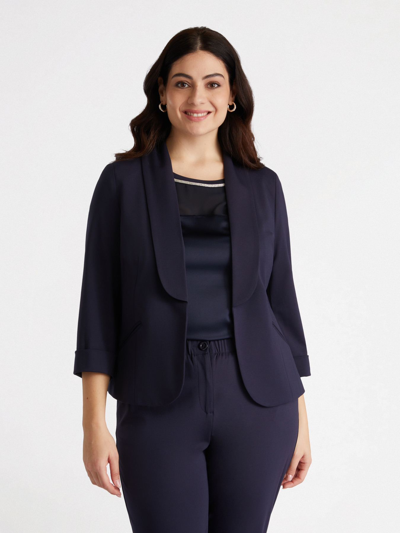 Milano knit fabric blazer image number 2