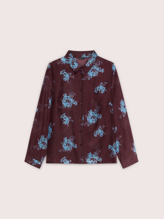 Mixed silk printed shirt
