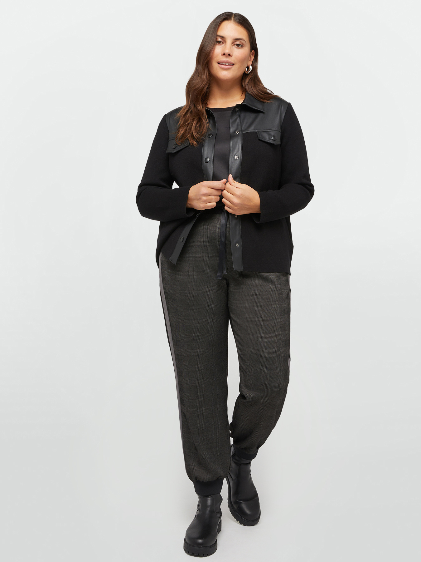 Joggers with side trims image number 0