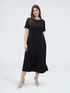 A-line satin dress with fringed details image number 2