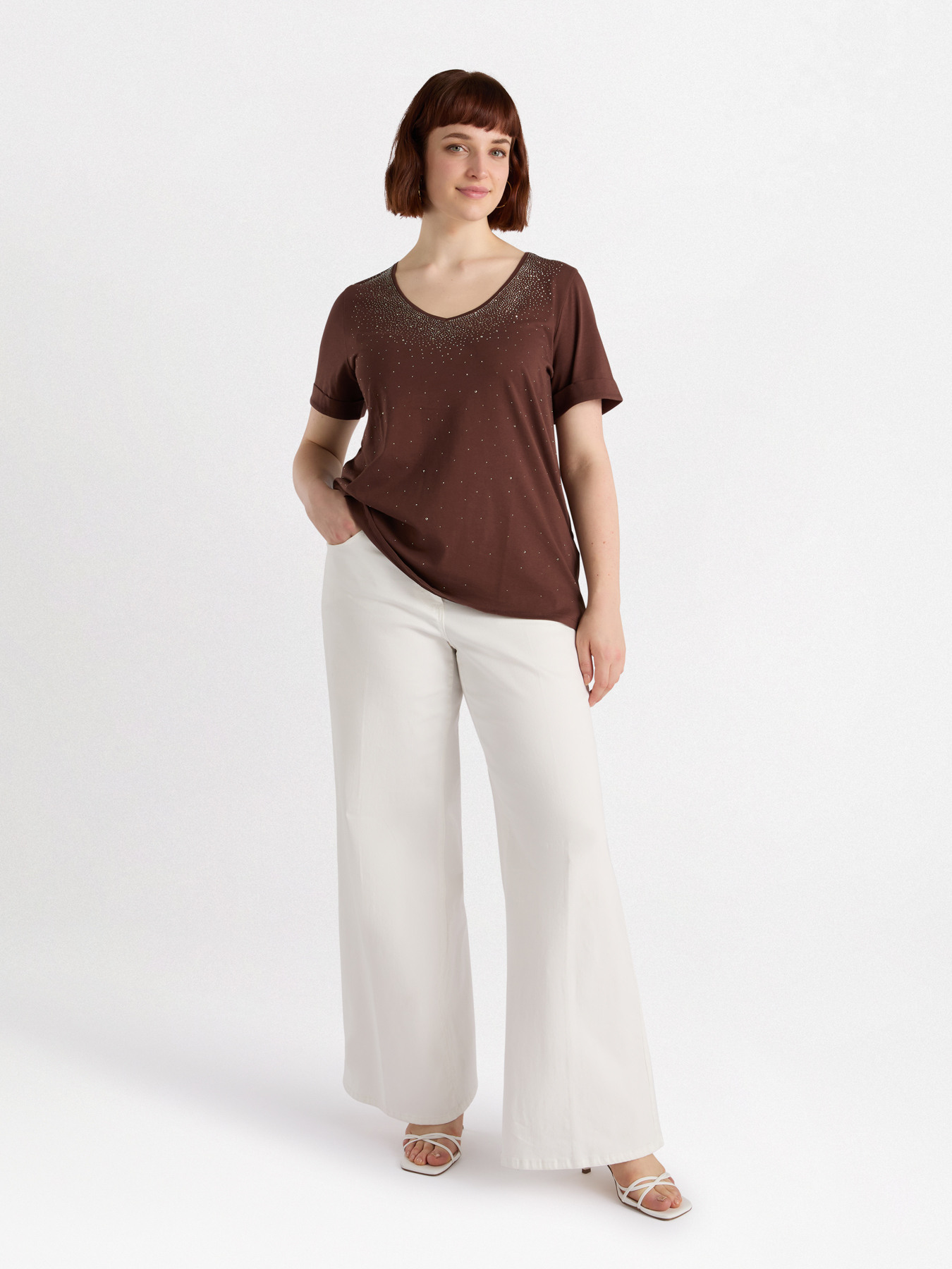 T-shirt con strass image number 0