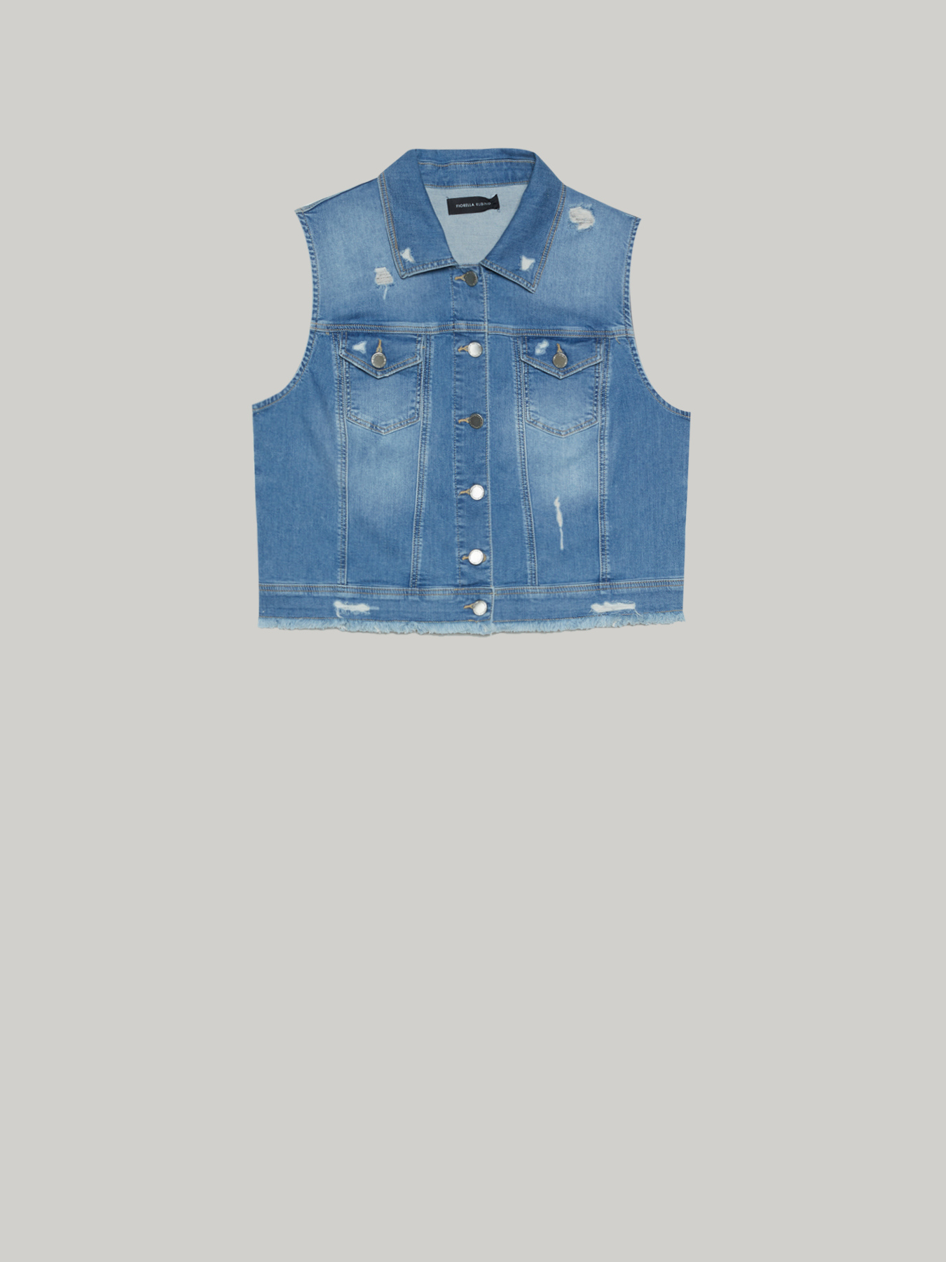 Chaleco de tela vaquera con rotos image number 3