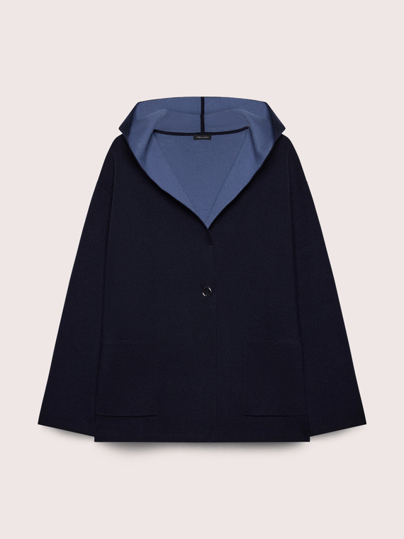 Two-tone knit coat