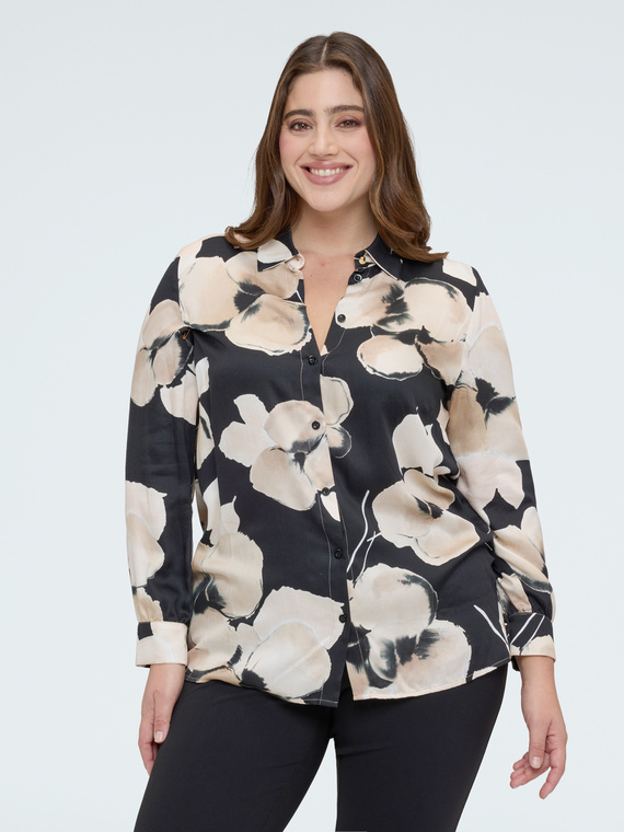 Chemise imprim&eacute; floral en satin