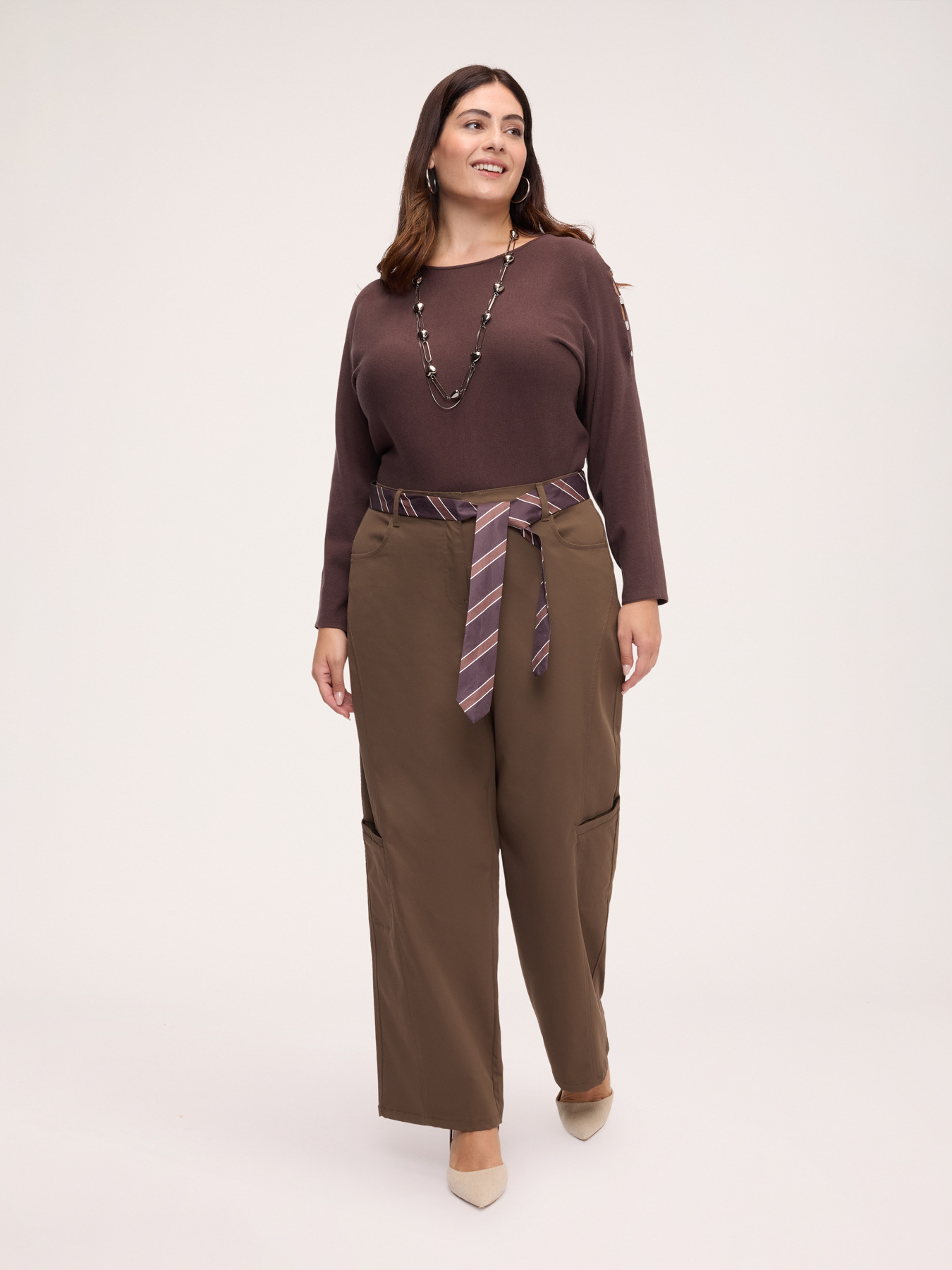 Boat neck sweater in viscose blend image number 2