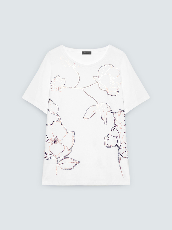 Cotton t-shirt with floral print