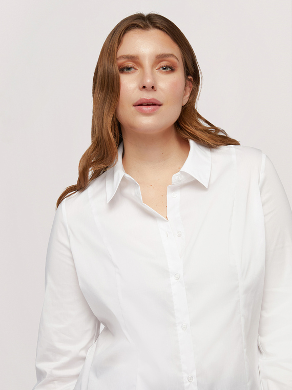 Fiorella Rubino Camicia sciancrata in popeline Donna Bianco