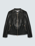 Biker jacket with woven details and stretch inserts image number 4