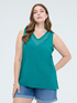 Top in cotone con strass image number 2