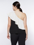 One-shoulder top with jumbo ruffles image number 1