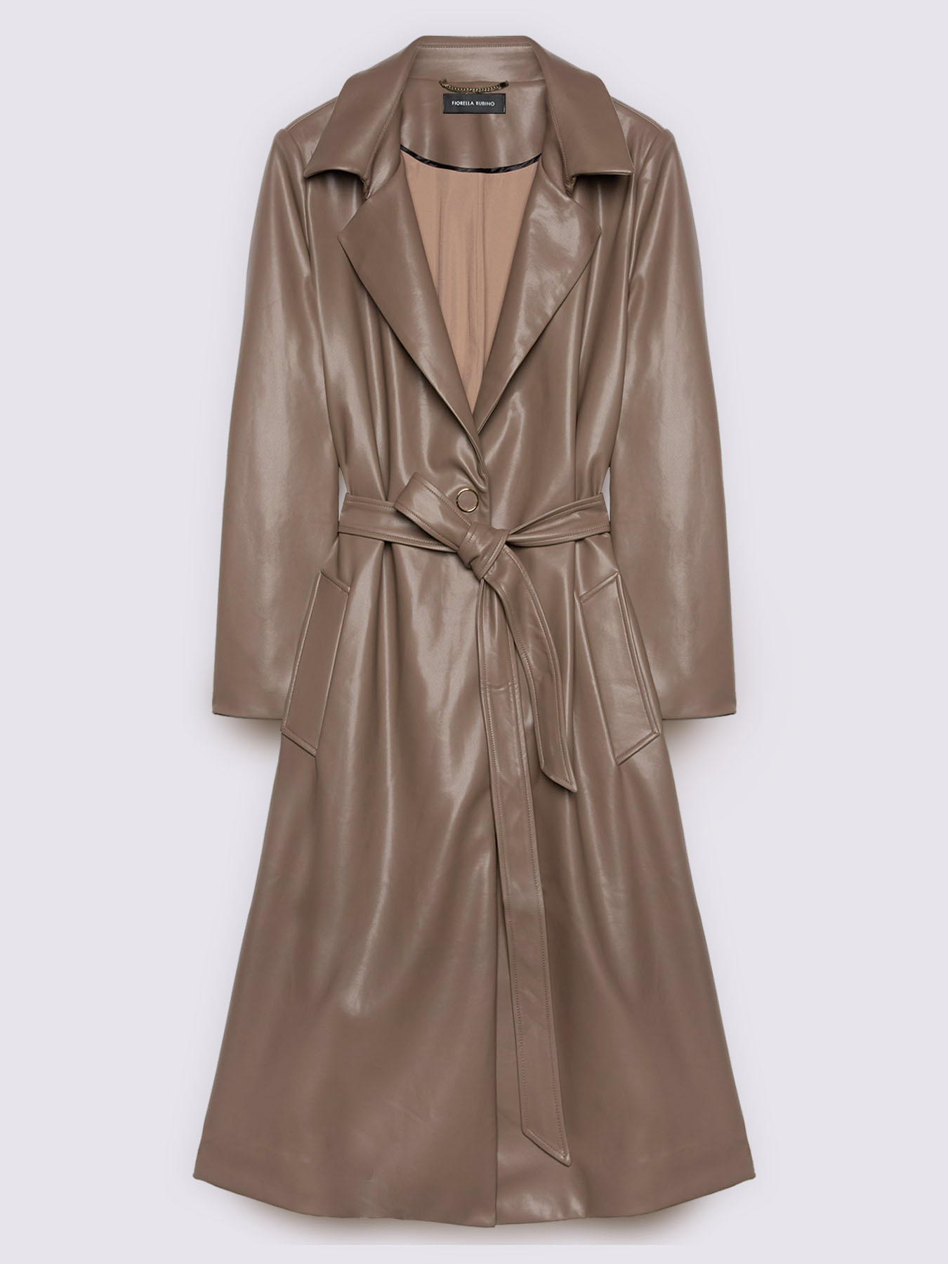 Long trench coat with waist belt image number 5