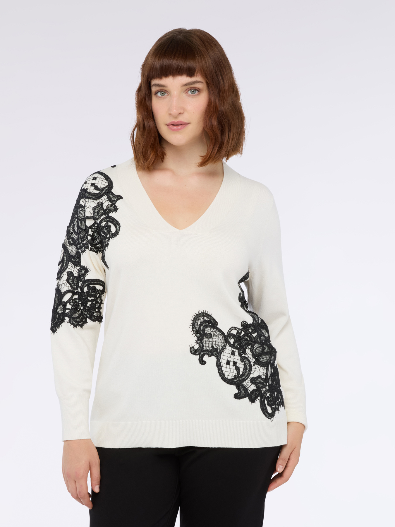 Maglia con dettagli in pizzo image number 3