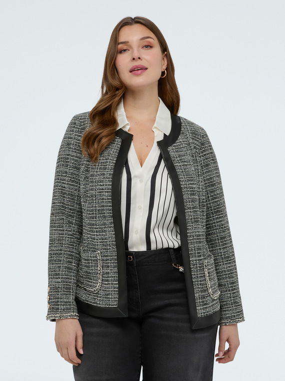 Boucl&eacute; fabric jacket