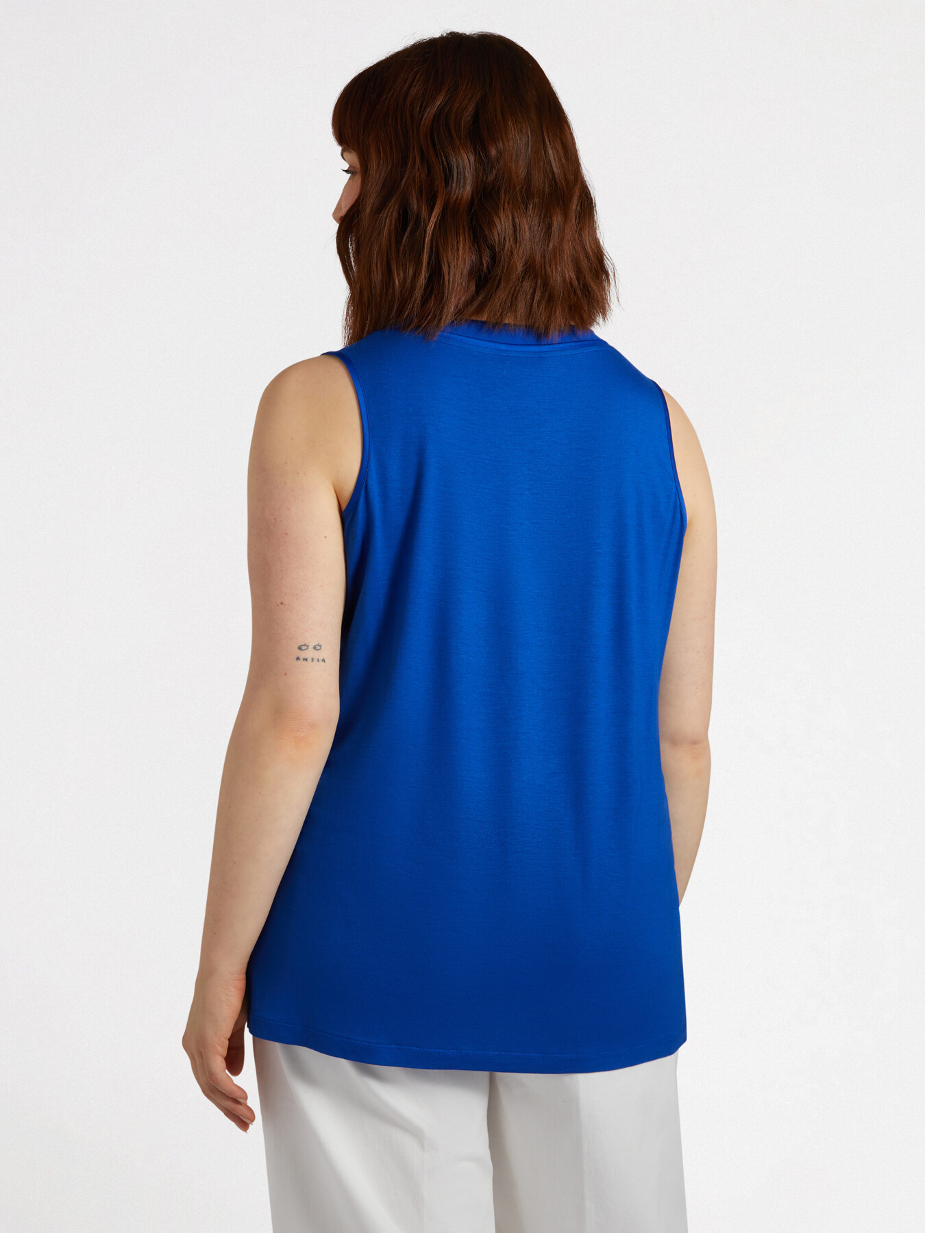 T-shirt in due tessuti con stampa