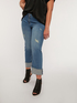 Jeans #livegreen cropped con strappi e risvolto image number 2