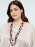 Double strand necklace with mixed pearls image number 0