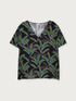 Palm print viscose blouse image number 3