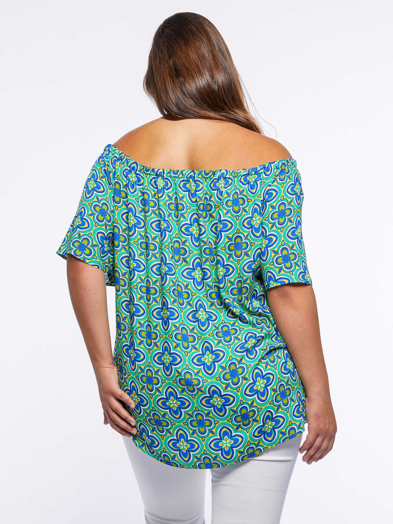 Blusa in viscosa dalla stampa etnica image number 1