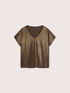 T-Shirt aus laminiertem Jersey mit V-Ausschnitt image number 4