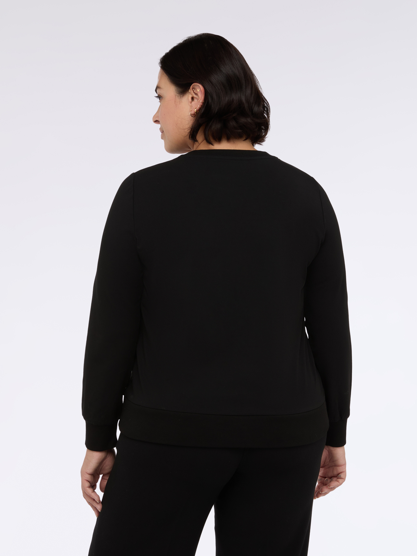 Sweatshirt mit Rautenmuster und Perlen image number 2