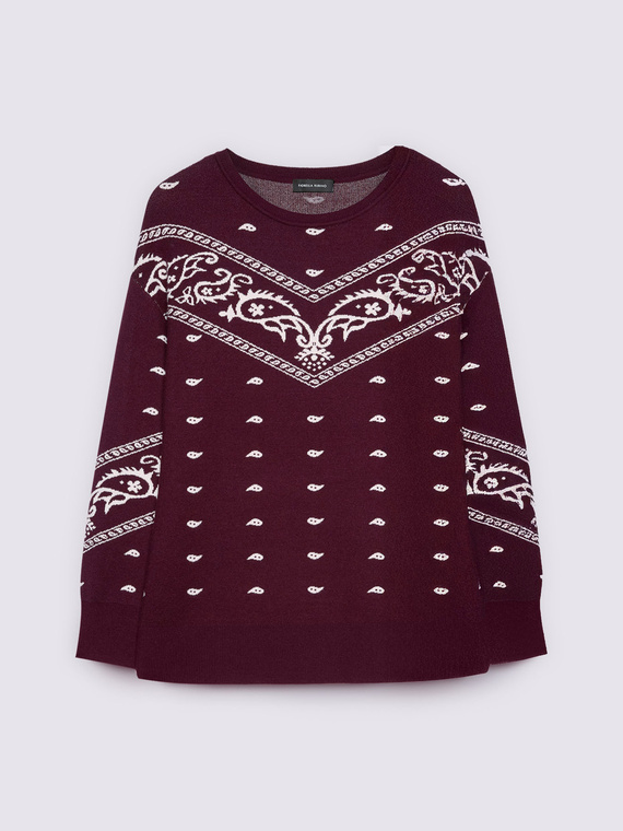 Maglia jacquard con motivo bandana - vista alternativa | Fiorella Rubino