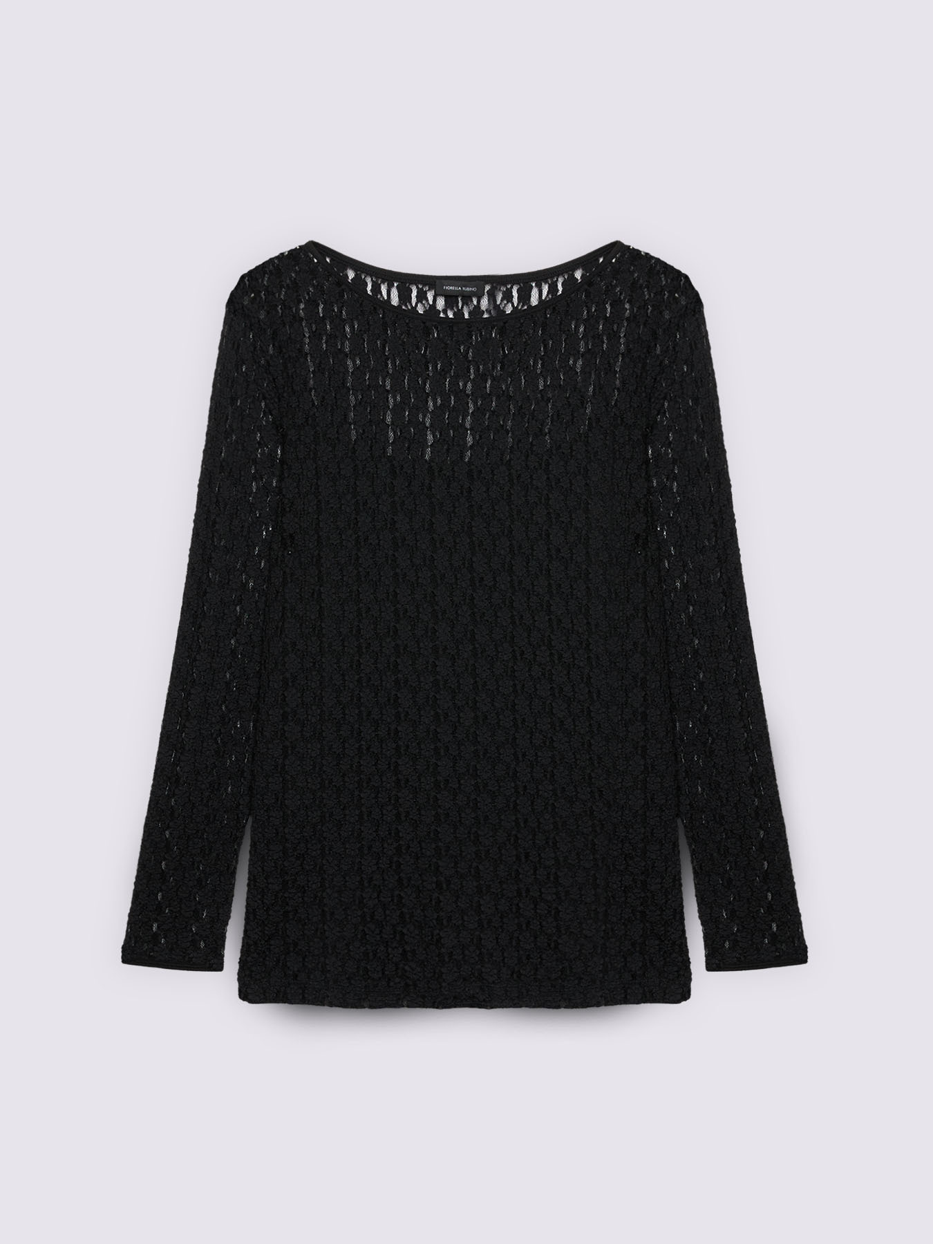 T-shirt in jersey con lavorazione traforata image number 4