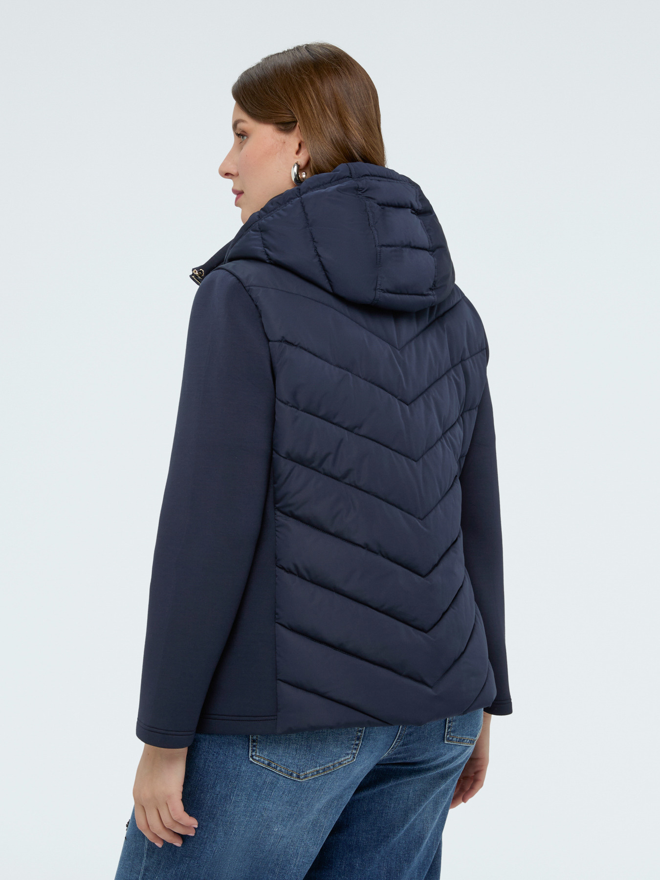 Two-tone puffer jacket with removable hood image number 1