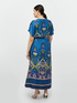 Long printed satin dress image number 1
