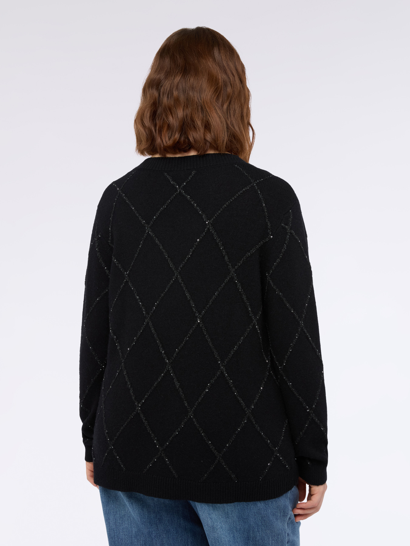 Sweater with bright diamond pattern image number 1