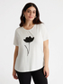 T-shirt avec imprim&eacute; fleuri et perles image number 2