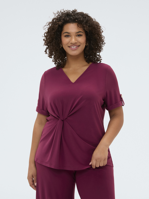 T-shirt in jersey con drappeggio