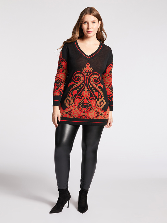 Sweater with ethnic designs