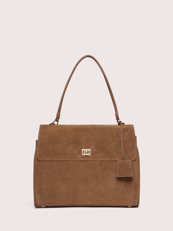 Sac &agrave; main avec poche frontale et poign&eacute;e rigide