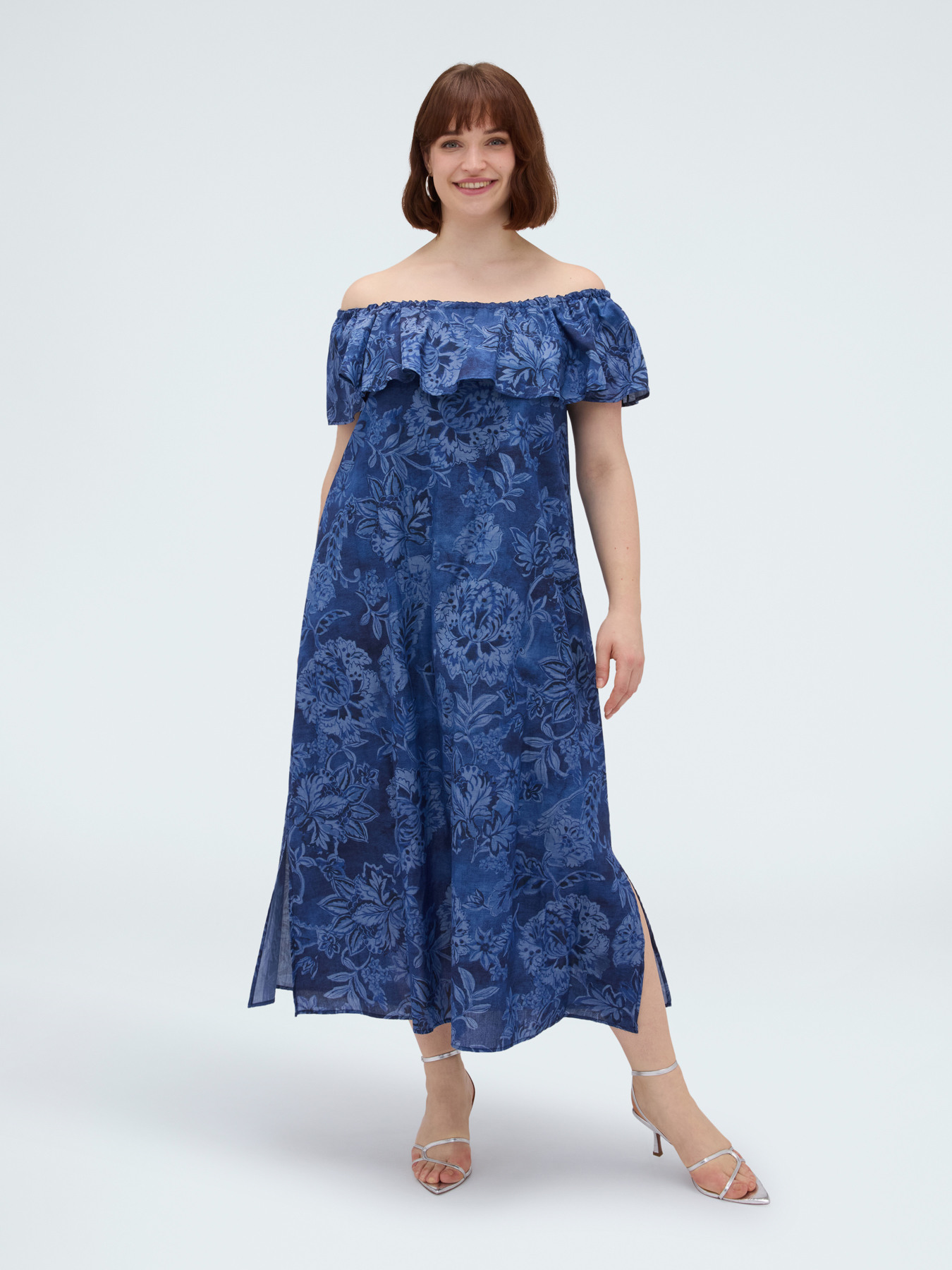 Long off-shoulder dress image number 0