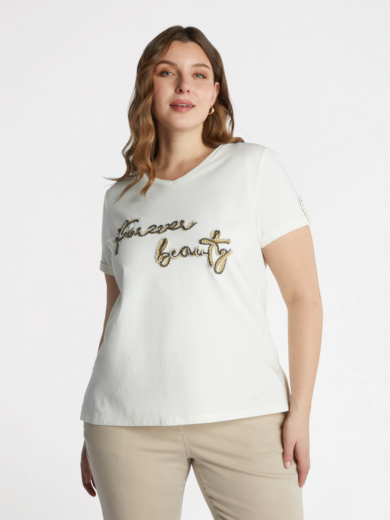 T-shirt with lettering in cord image number 5