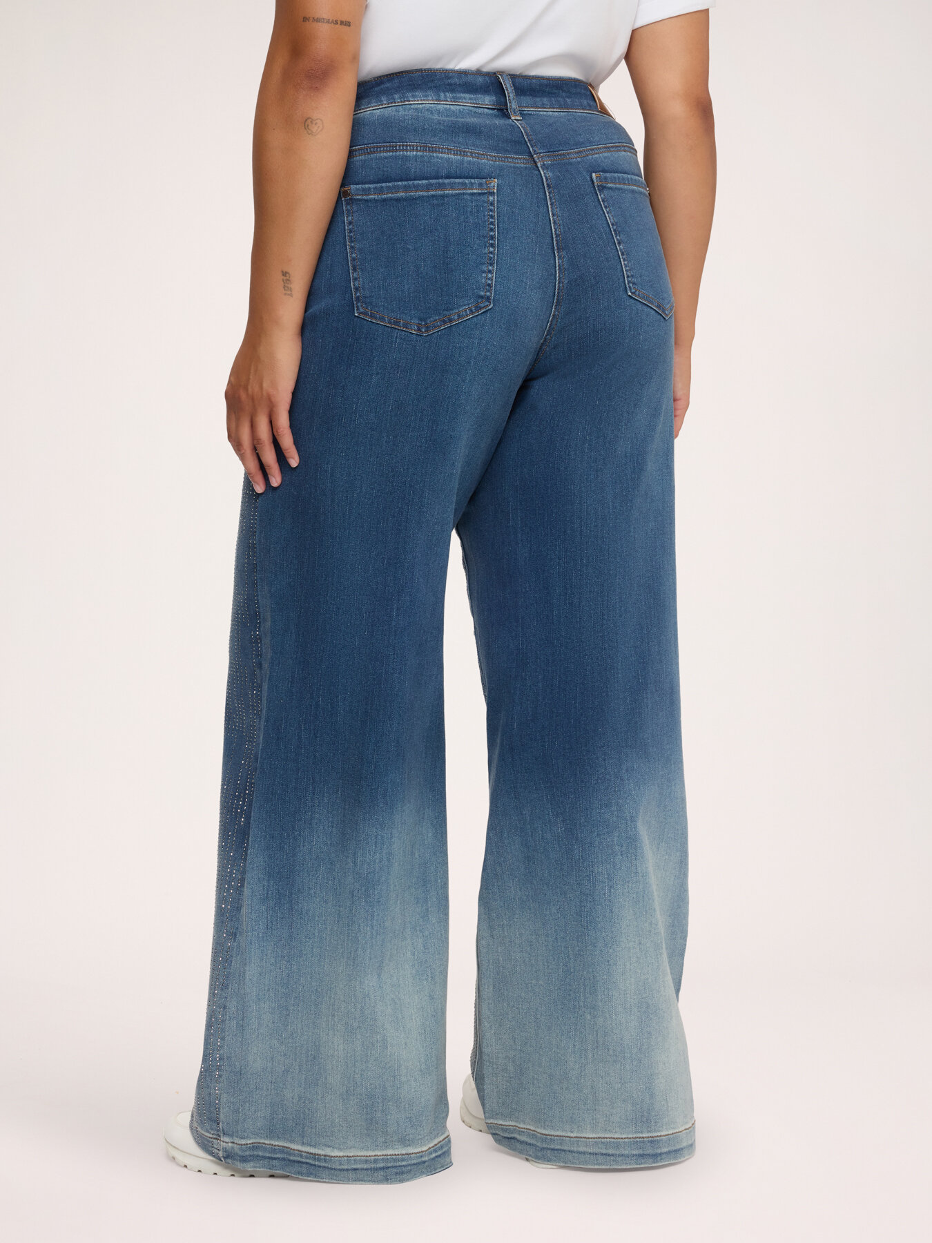 Jeans Wide Leg mit Strassstein-Regen image number 1