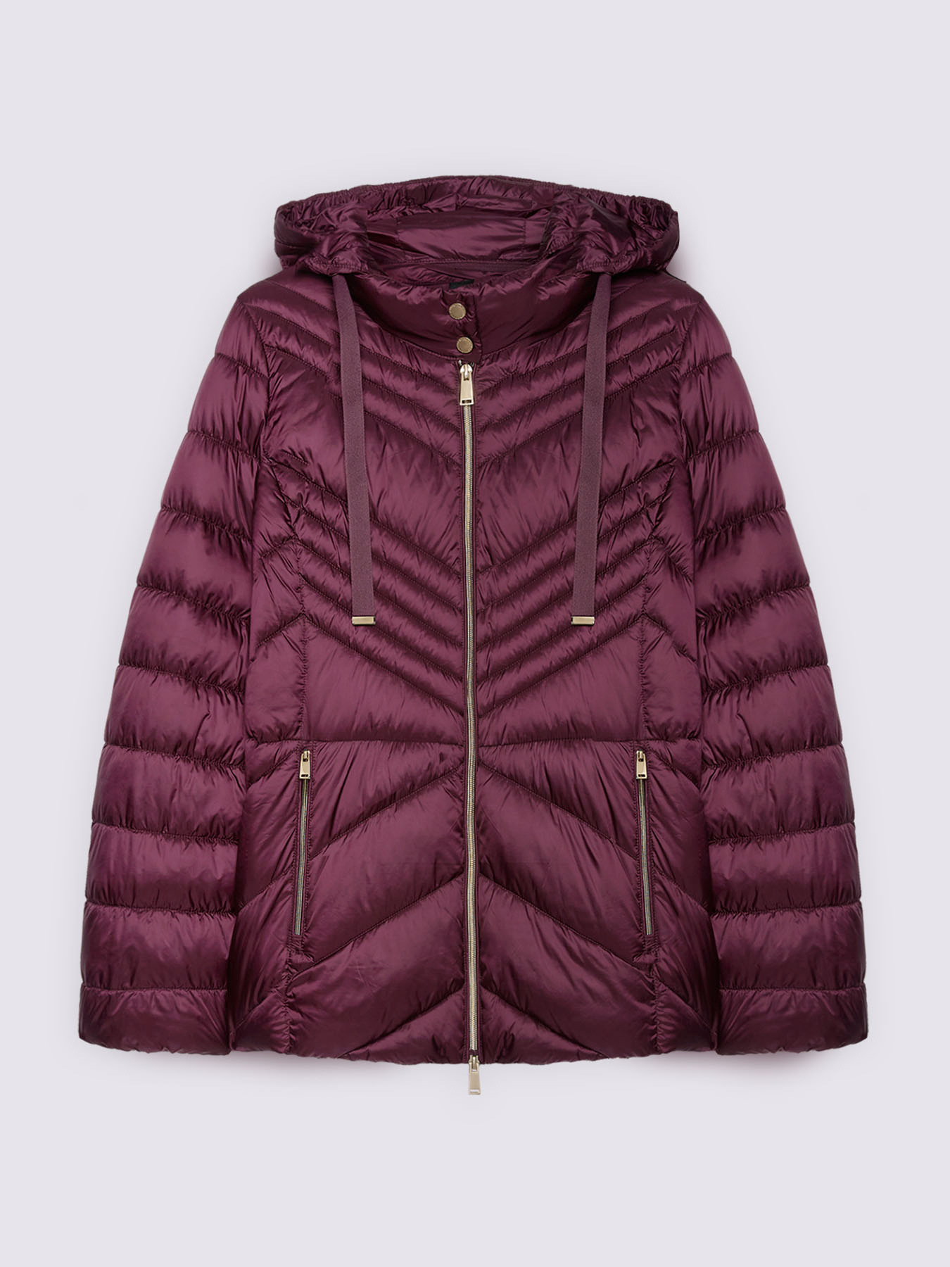 Gesteppte Daunenjacke mit Chevron-Muster und Kapuze image number 4