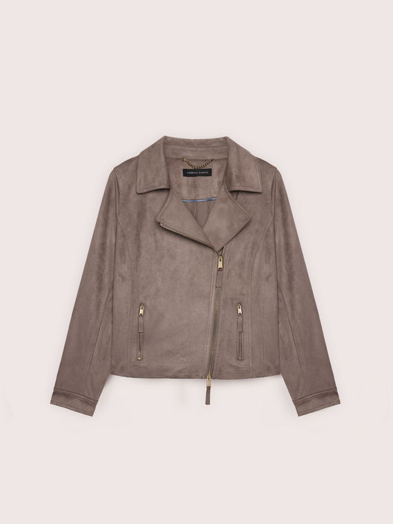 Bikerjacke aus Soft-Touch-Stoff