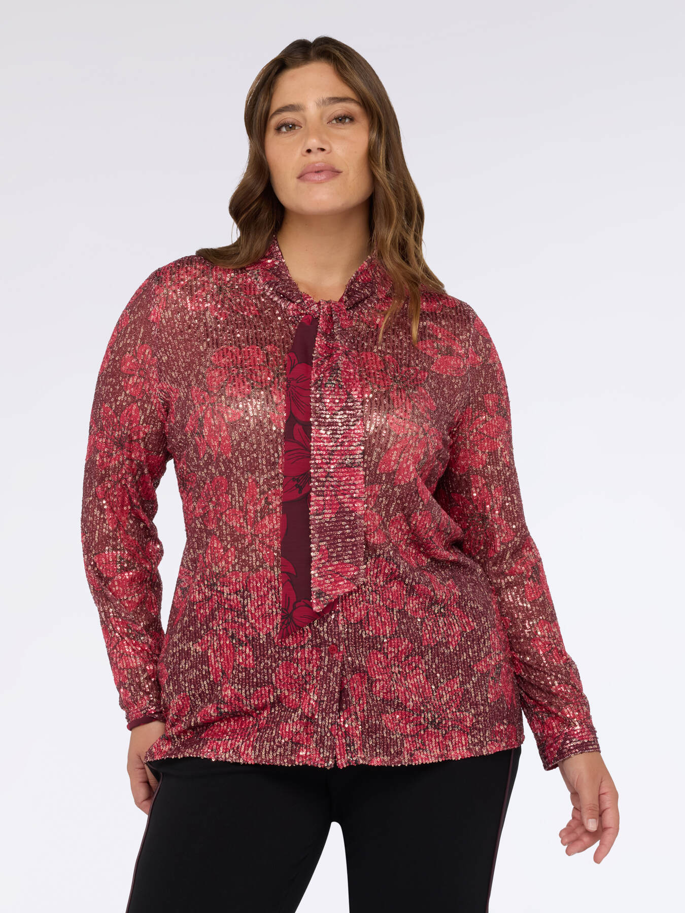 Camisa de tul con lentejuelas image number 1