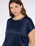 Two-material T-shirt with round neckline image number 3