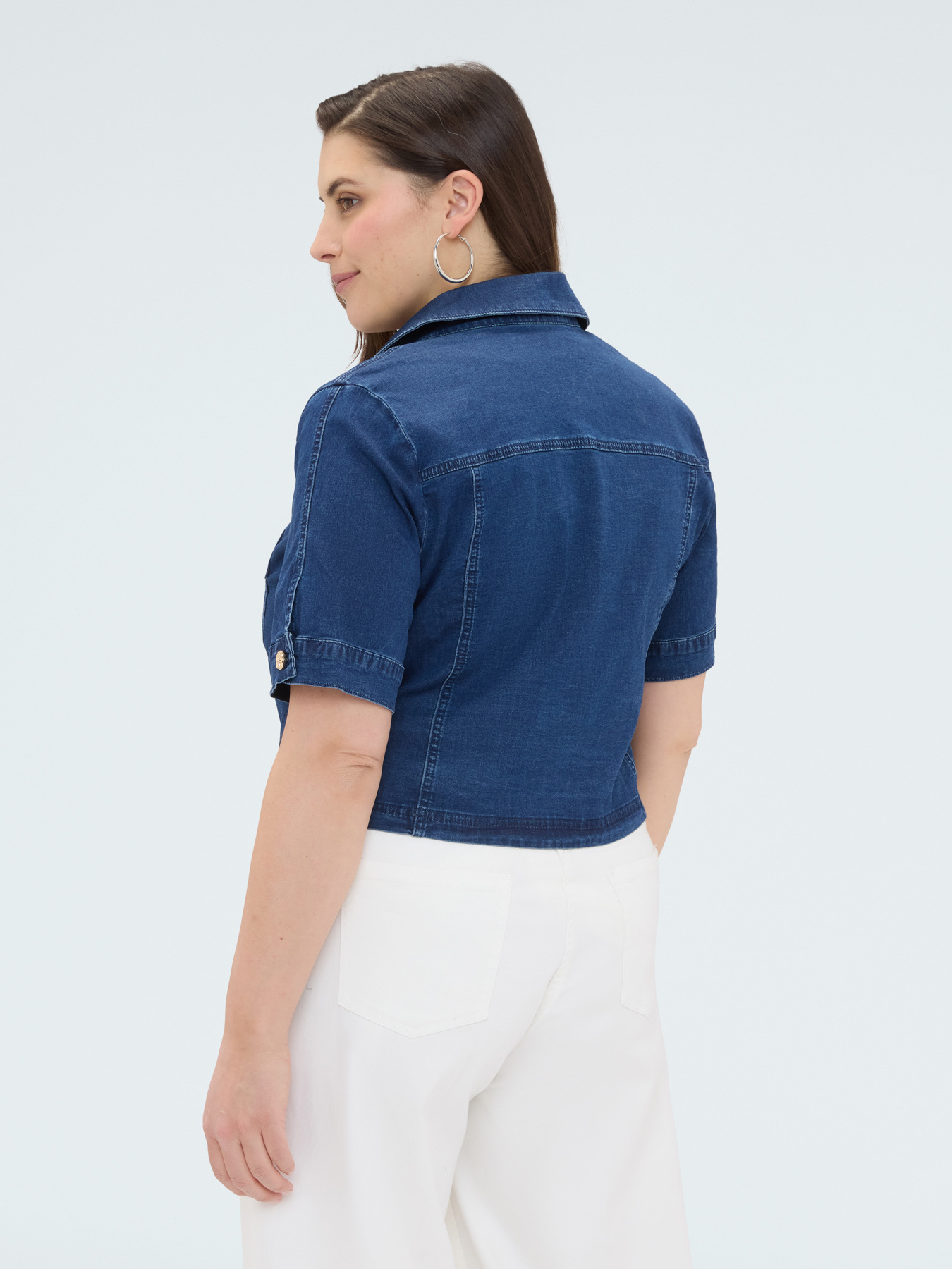 Chaqueta de manga corta en denim image number 1