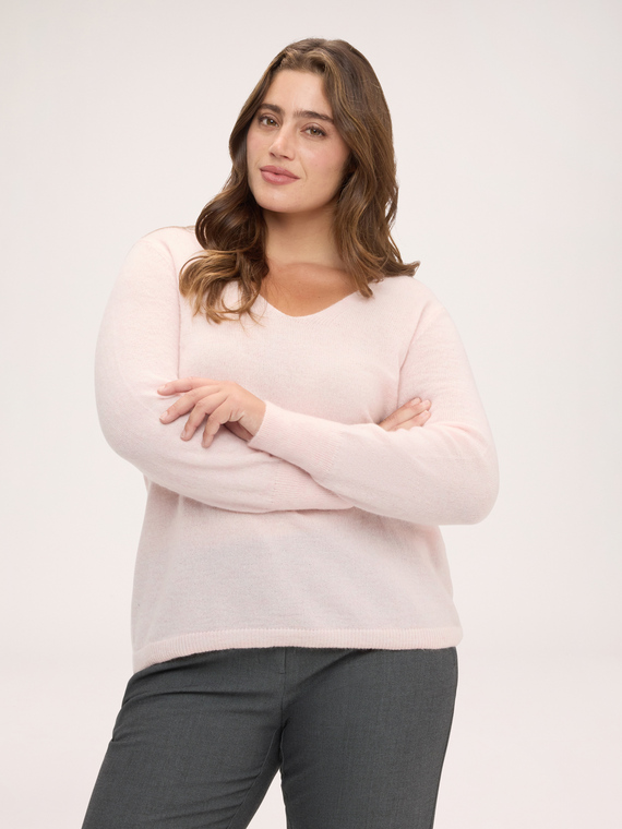 V-neck mohair blend sweater