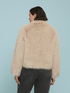 Short plush-effect jacket with collar image number 1